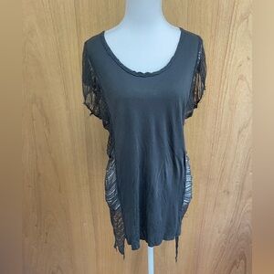 Chic Gray Lace Accent Tunic